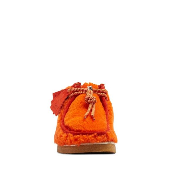 Clarks Mens Wallabee Boot Moncler 1952 Orange Shearling Orange Boots (NWT) - Picture 3 of 5